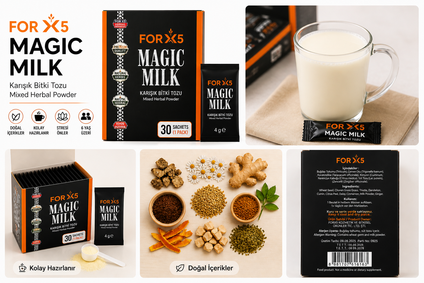 30 Stk FOR X5 Magic Milk Kräutergetränk — Kräutermischung - Original